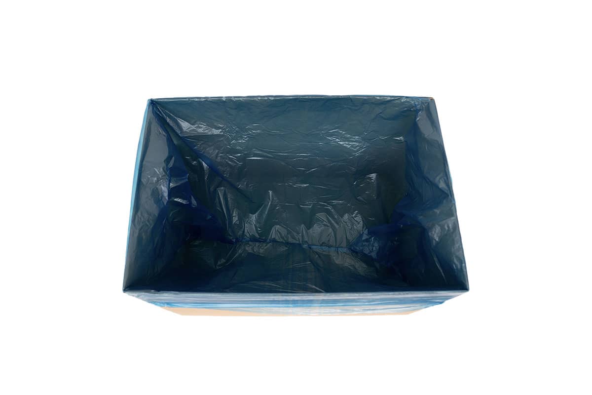  HDPE Einlegesäcke Seitenfaltensäcke blau - 68 x 17/17 x 63cm x 20my (500 stück)