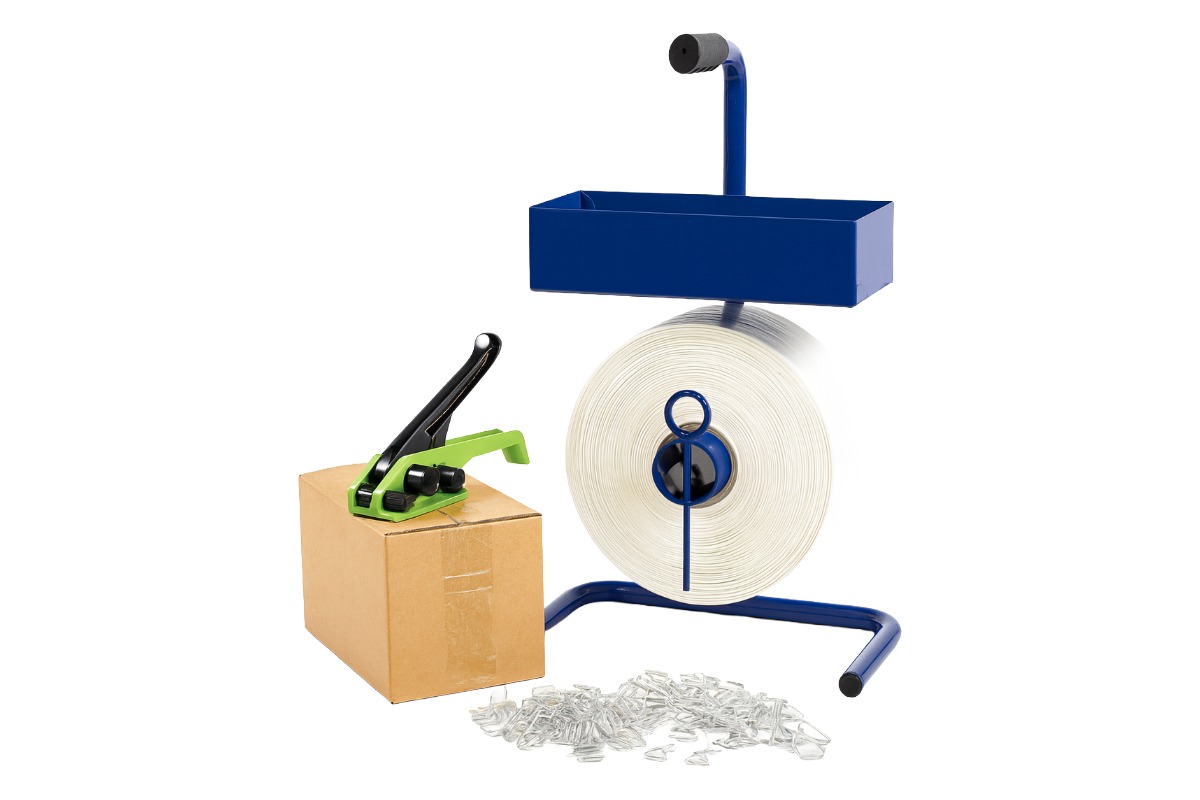 Polyesterband-Spule, tragbar, blau