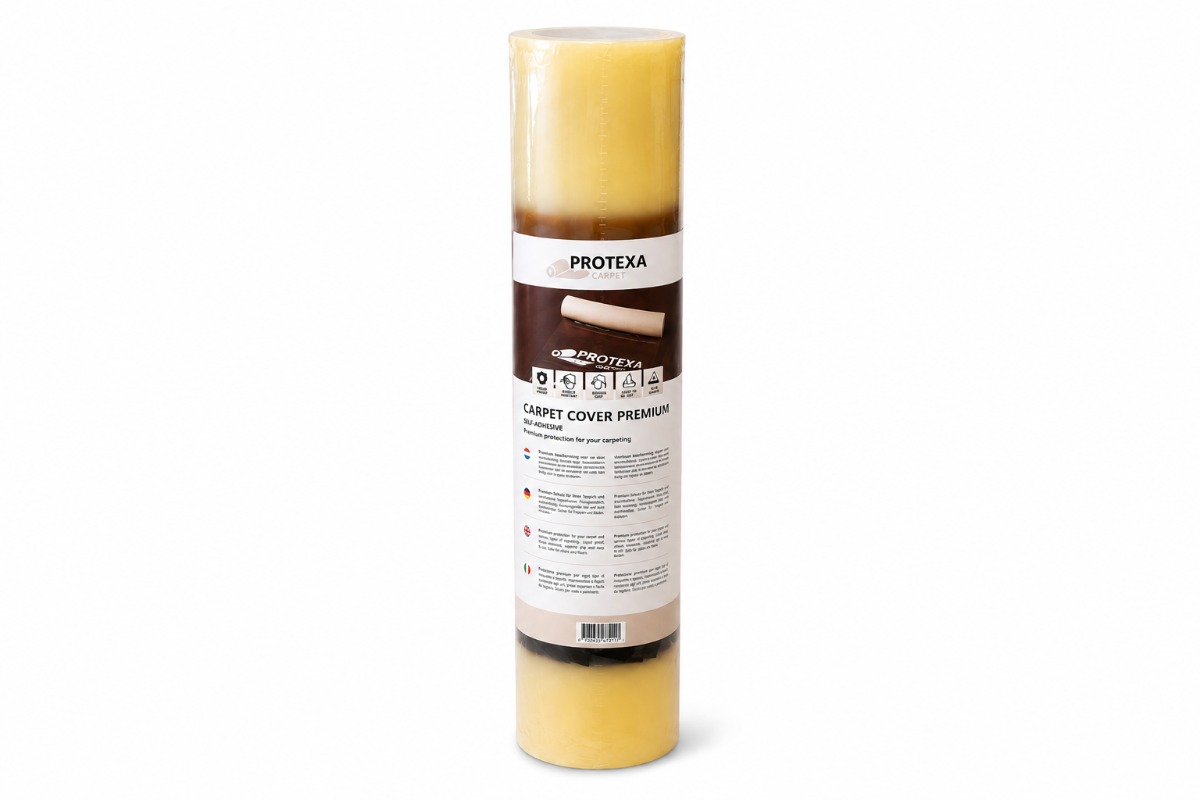 Protexa Teppich Premium-Abdeckfolie, selbstklebend – 60 cm x 60 m x 100 my