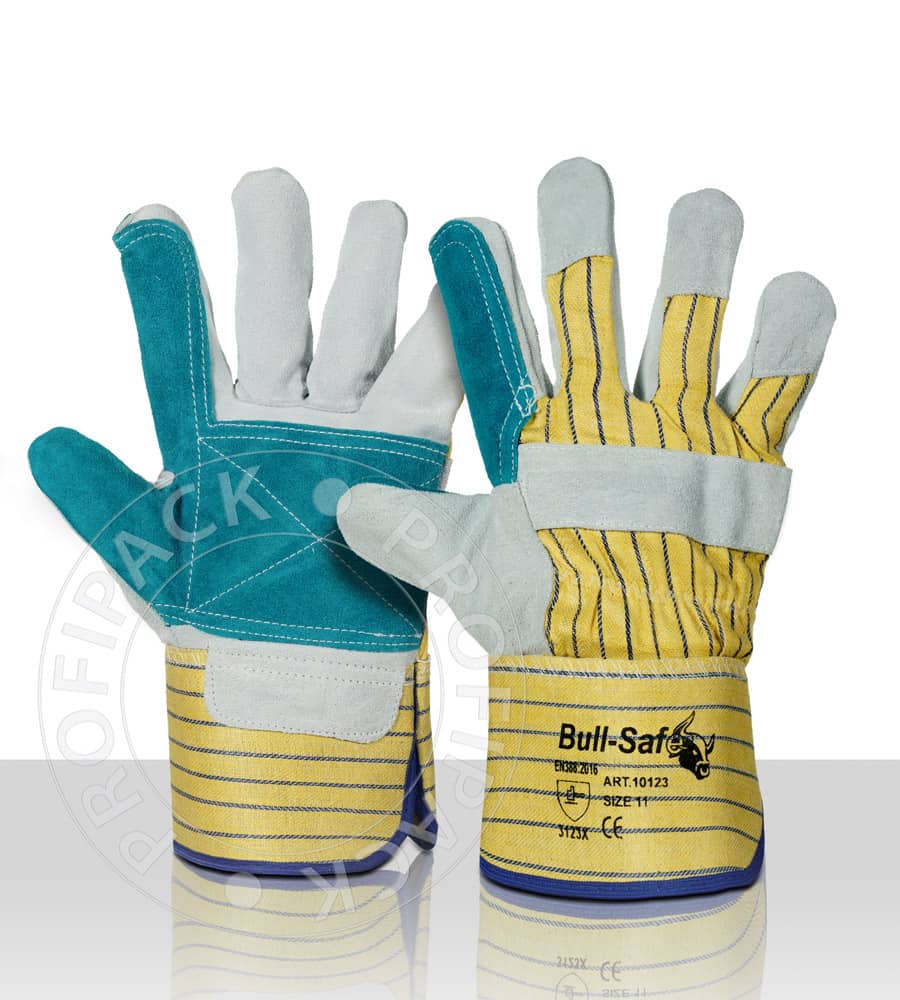 Bullflex Spaltlederhandschuhe mit Pistolenverstärkung - Größe 10,5