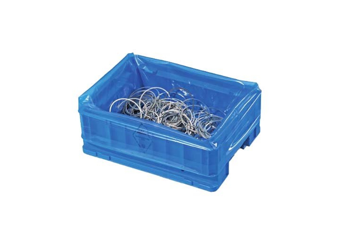 VCI KLT Beutel (korrosionsbeständig) transparent blau - 30 x 20 x 50 cm x 80 my (500 stuks)