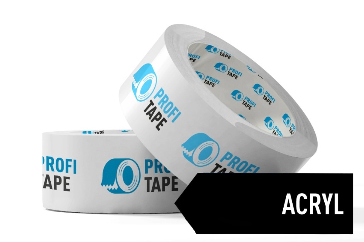Bedrucktes PP Acryl Klebeband - 50mm x 66m (3 Farben)