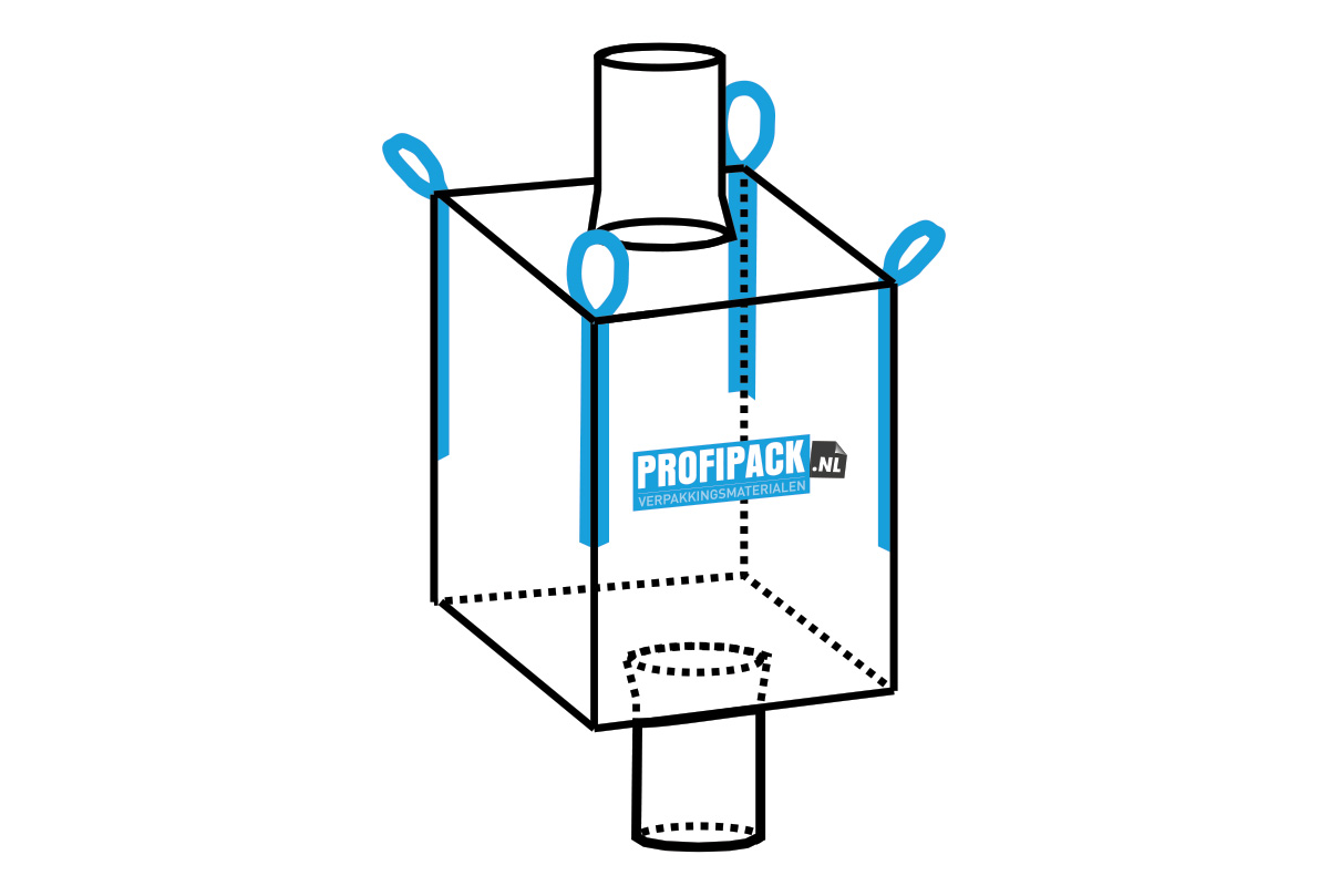 Big Bag stofdicht met vul & losslurf - 90 x 90 x 115cm