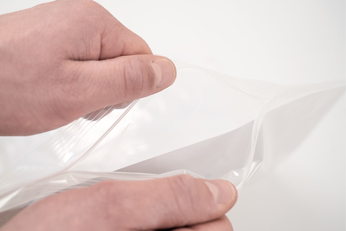 Druckverschlussbeutel transparent mit Schriftfeld - 160 x 230mm x 50my (1.000 st)