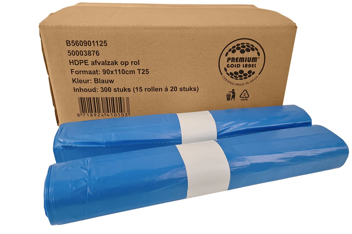 HDPE Müllsäcke Blau - 90 x 110cm x T25 (300st) HDPE Müllsäcke Blau - 90 x 110cm x T25 (300st)