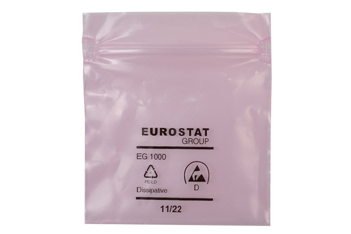 Antistatische Drukverschlussbeutel - 76 x 80mm x 90my (100st)