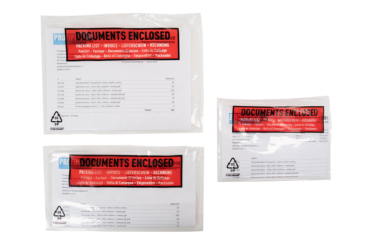Lieferscheintaschen Documents Enclosed - 225 x 165mm (250 st)