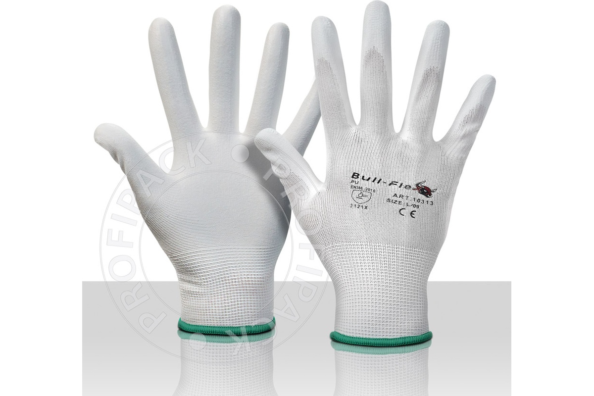 Bullflex PU Nitrilhandschuhe Montage weiß - Größe 7/S