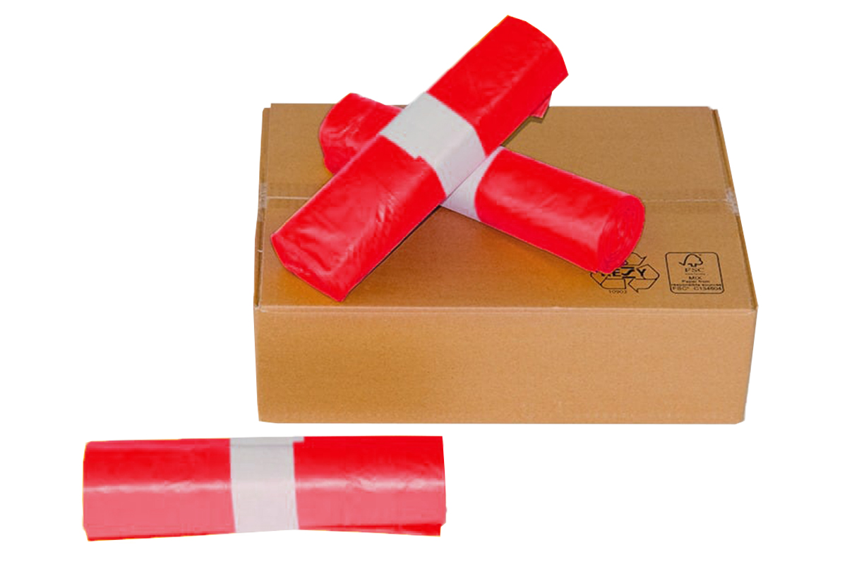 Plastik Sammelsäcke rot 400L - 70 x 15/15 x 200cm (50 Stück)