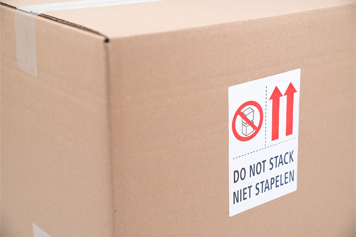 Warnetiketten "Do not stack - Niet stapelen" - 105 x 150mm (500 Stück)