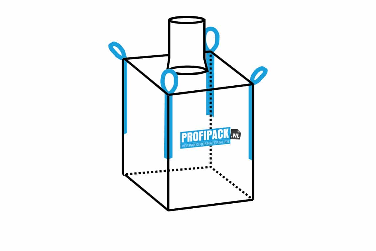 Big Bag mit Einlaufstutzen - 90 x 90 x 115cm (1 m³)