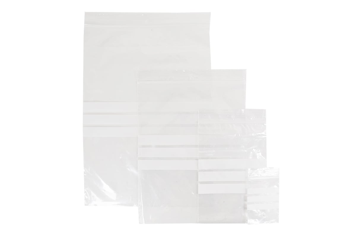 Druckverschlussbeutel transparent mit Schriftfeld - 150 x 200mm x 50my (1.000 st)