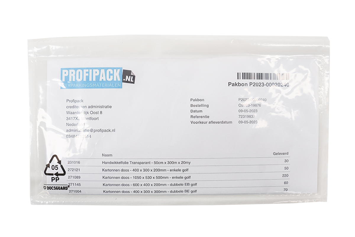 Lieferscheintaschen blanko - 225 x 122mm (250 st)