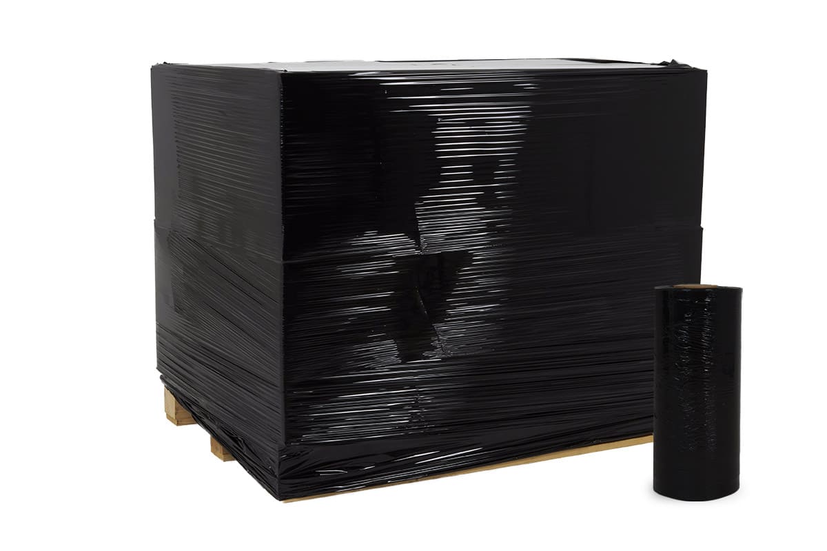 Maschinenstretchfolie schwarz - 50cm x 1500 x 23my (150% Dehnung)