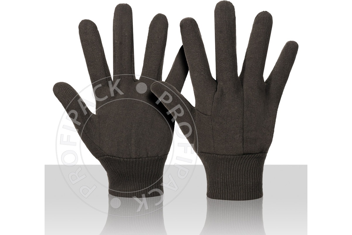 Bullflex 100% Baumwoll-Jersey-Handschuhe braun - Größe 10/XL