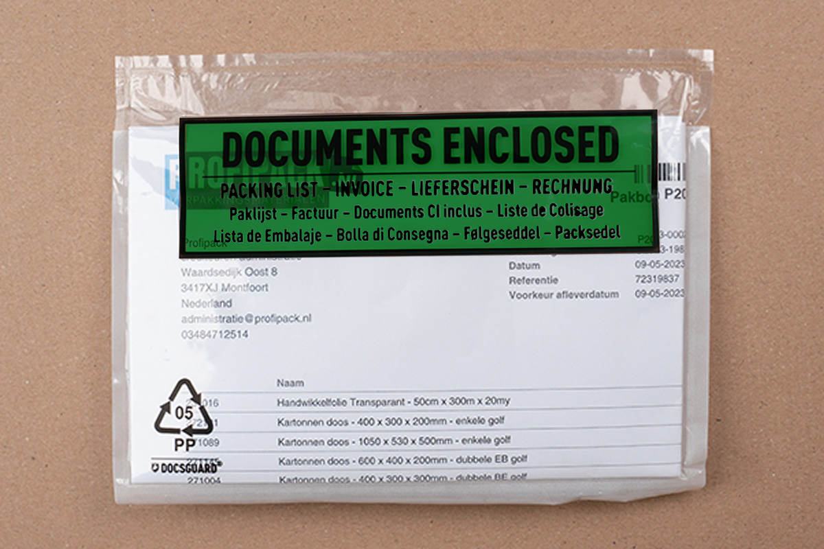 Lieferscheintaschen Papier Packing List - 230 x 125mm (1.000 st)