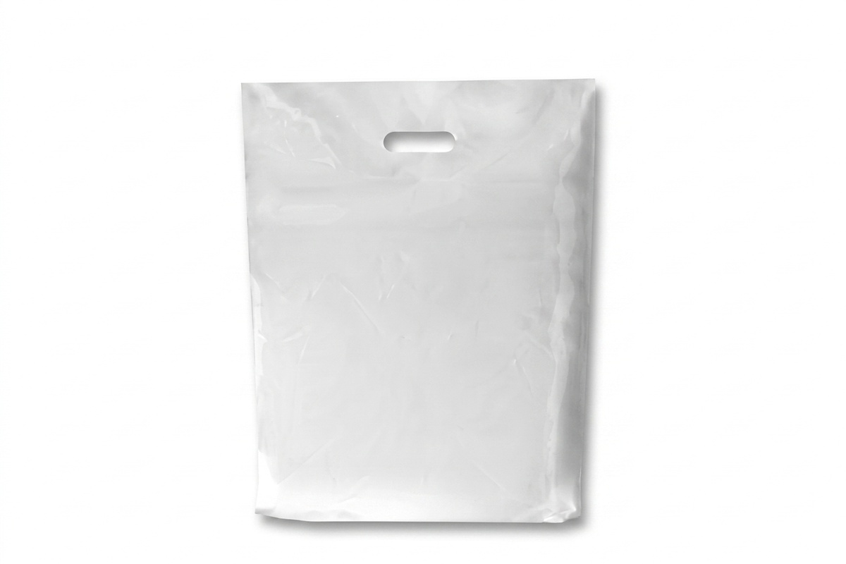 Tragetach en Plastik Weiß - 450 x 510 + 2 x 40mm - 50my (500st)