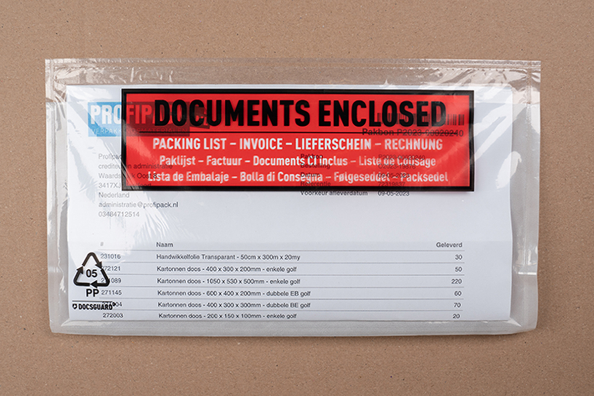 Lieferscheintaschen Documents Enclosed - 225 x 122mm (250 st)