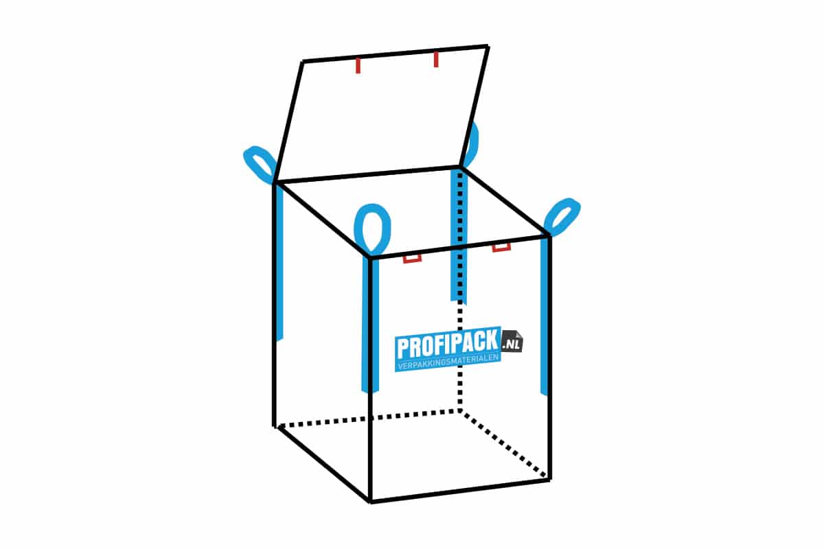 Big Bag mit Klappe - 90 x 90 x 110cm (1 m³)