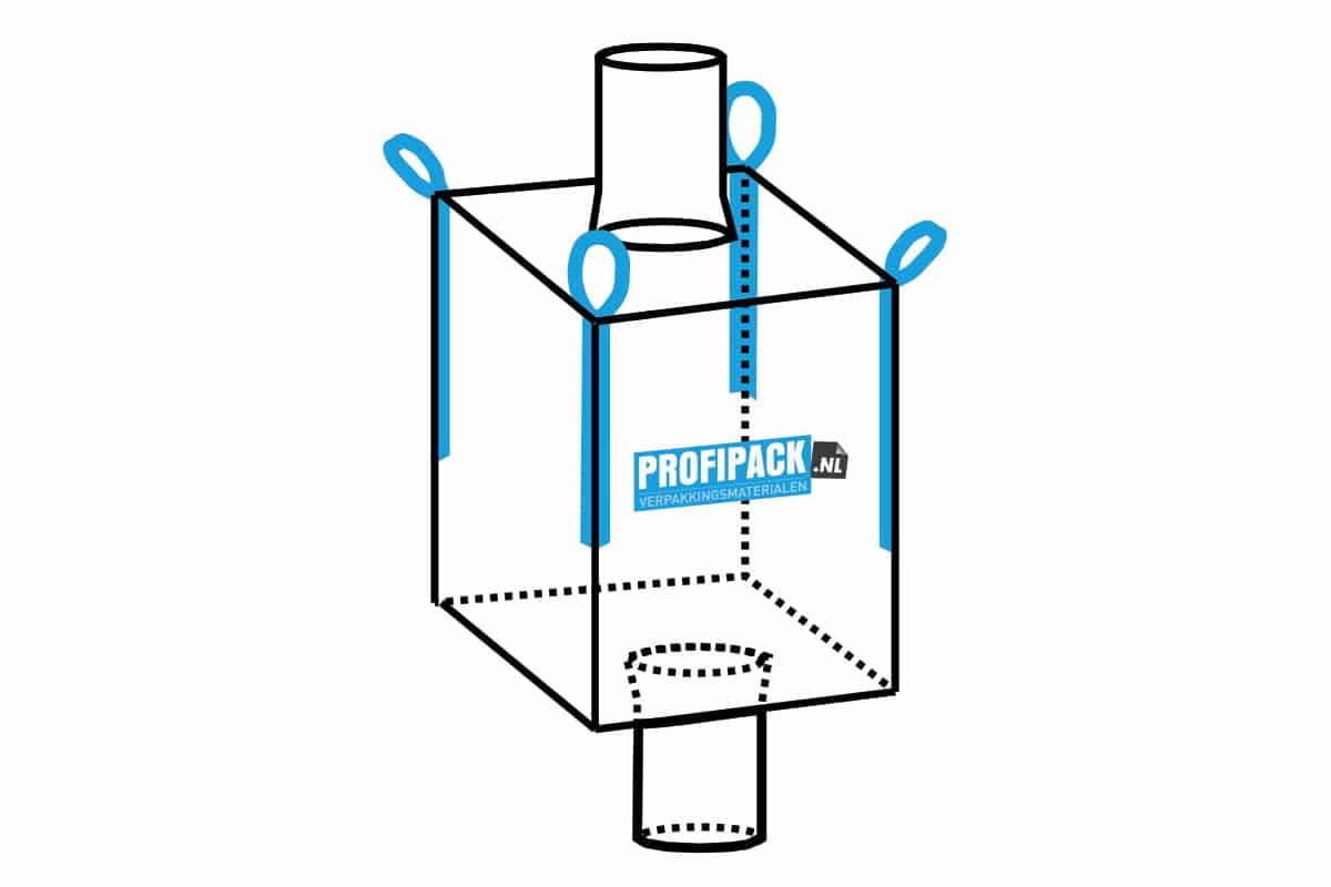 Big Bag mit Ein- & Auslaufstutzen - 90 x 90 x 120cm (1 m³) 