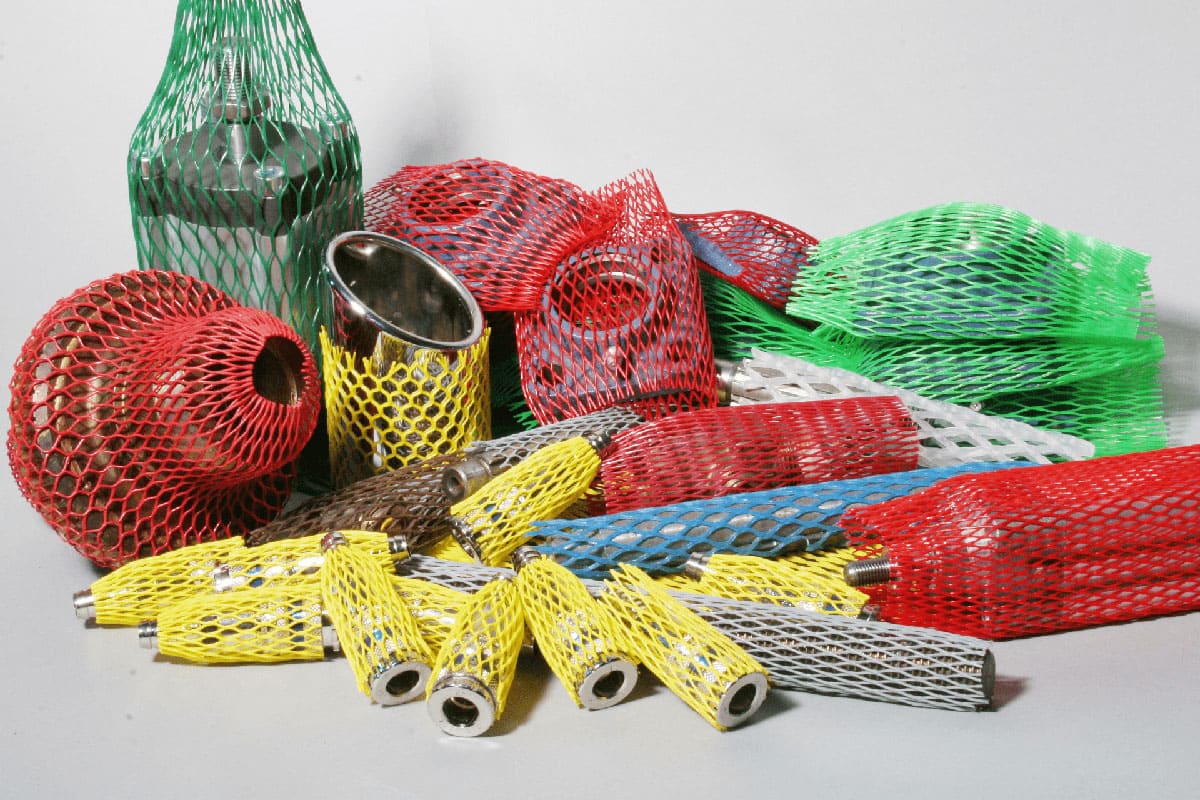 Kunstoffschlauchnetz in Spenderbox gelb - 25-50mm x 200m