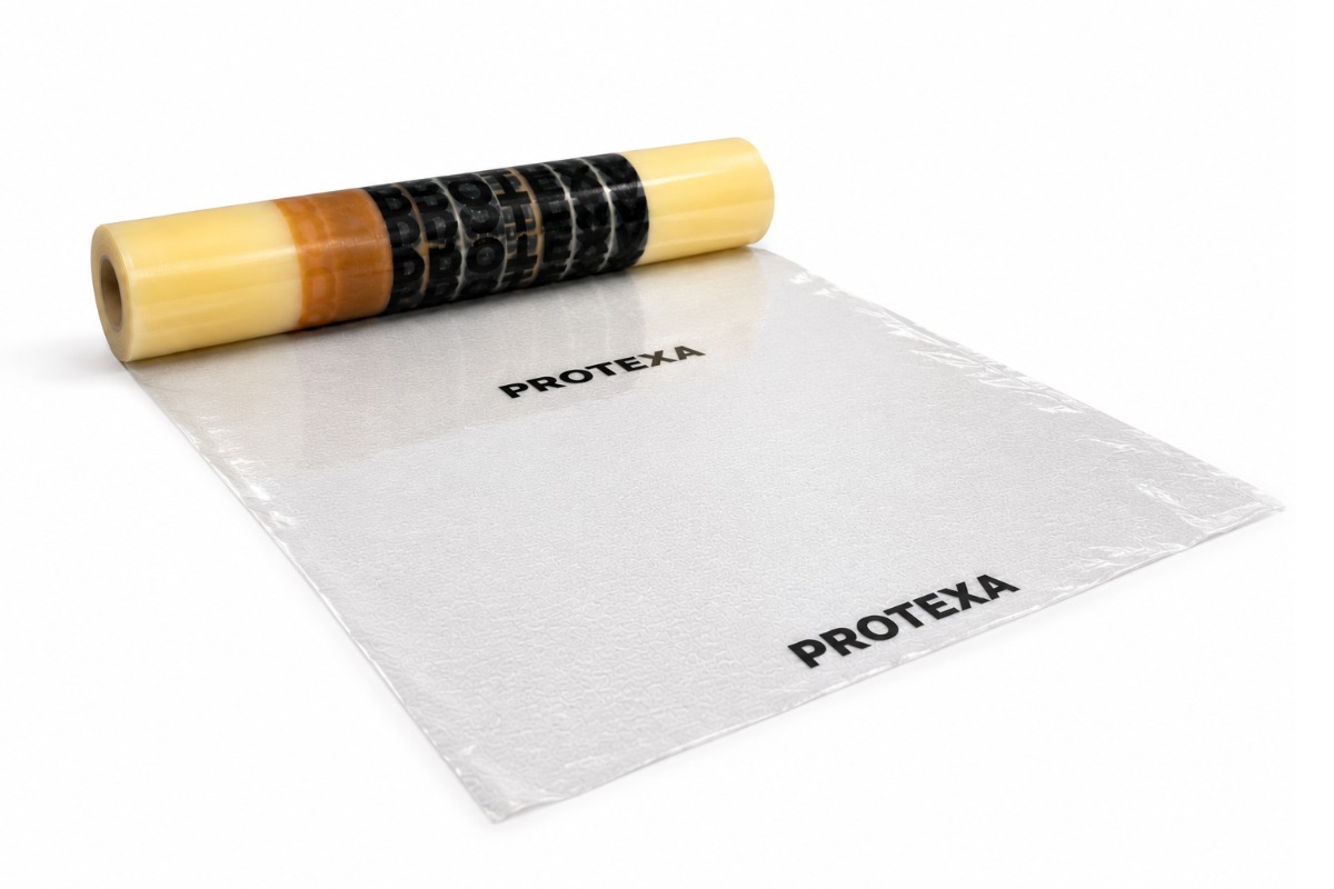 Protexa Teppich-Eco-Abdeckfolie, selbstklebend – 60 cm x 60 m x 60 my