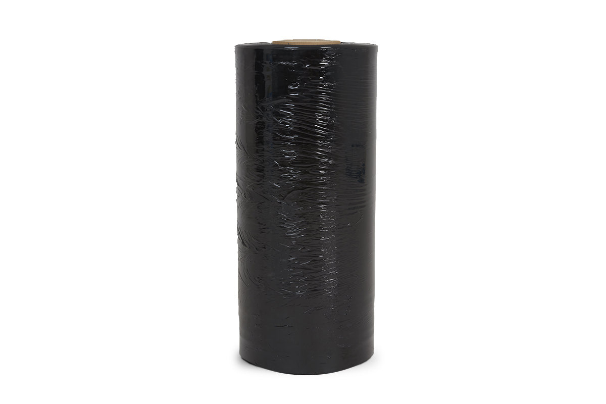 Maschinenstretchfolie schwarz - 50cm x 1500m x 23my (300% Dehnung) Maschinenstretchfolie schwarz - 50cm x 1500m x 23my (300% Dehnung)