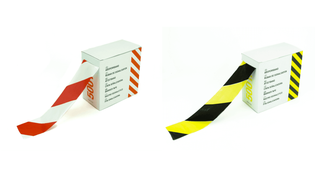 Absperrband Gelb/Schwarz - 75 mm x 500 m