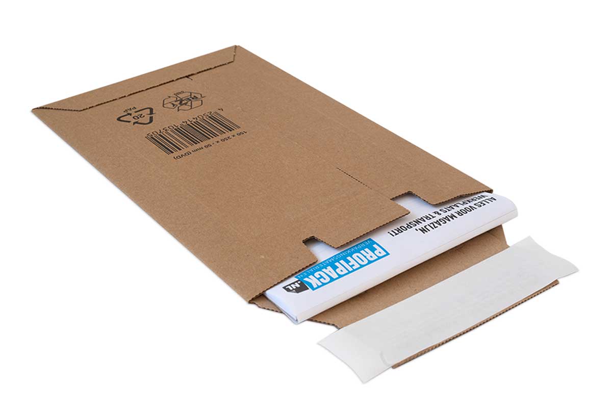 Karton-Versandtaschen Premium - 150 x 250 x 0-50mm (100 Stück)
