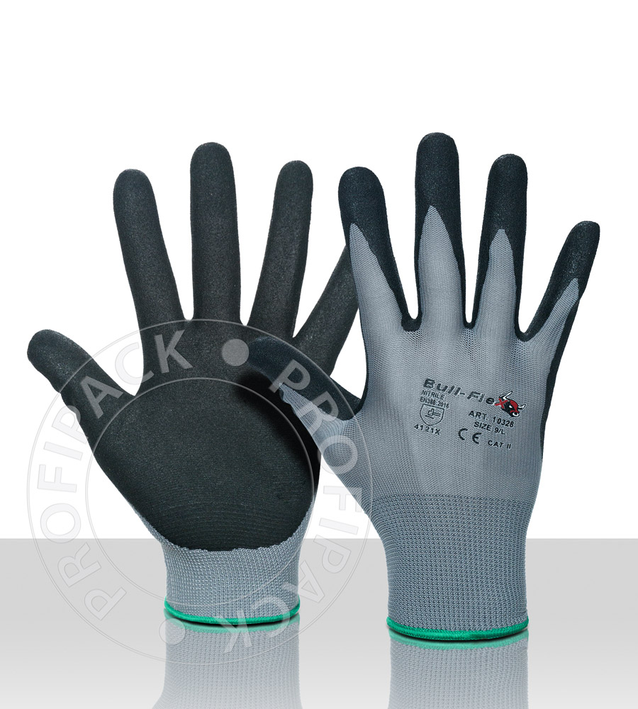 Bullflex Nitril-Beschichtung Handschuhe - Größe 7/S 11/XXL