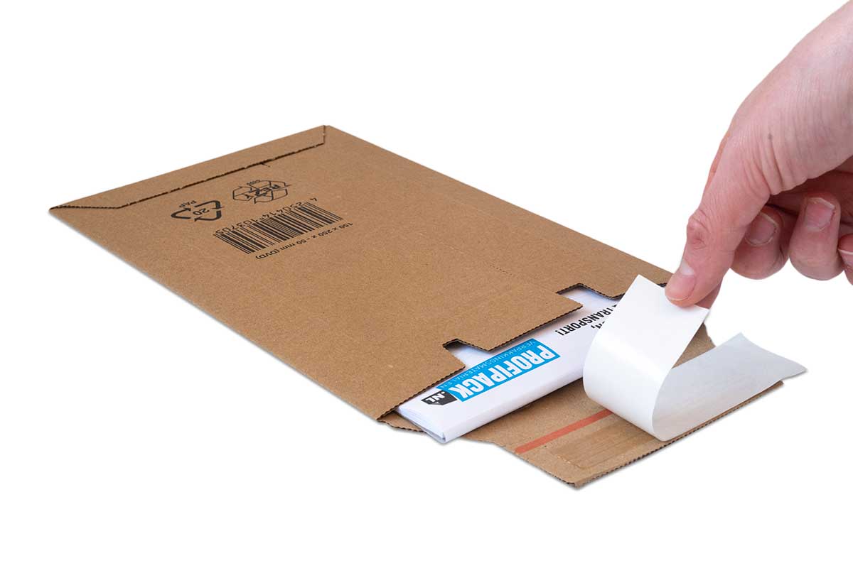 Karton-Versandtaschen Premium - 150 x 250 x 0-50mm (100 Stück)