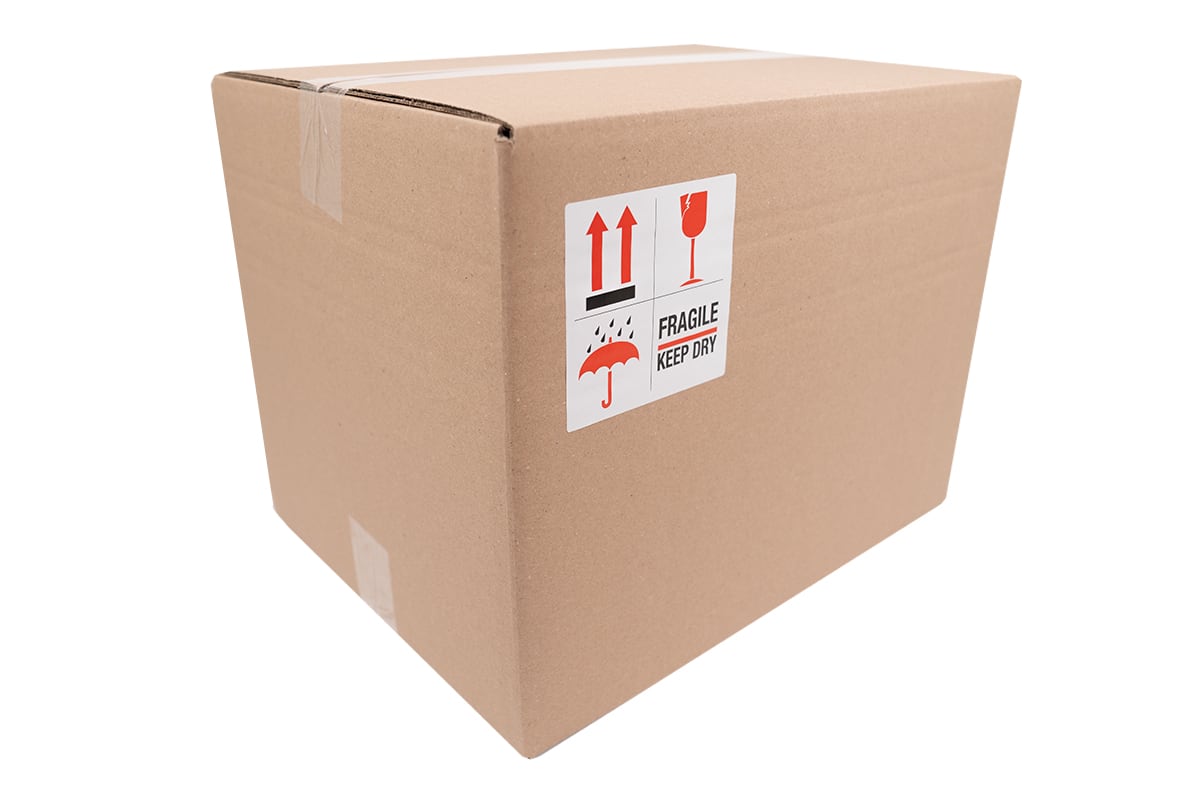 Warnetiketten "Fragile - Trocken halten" - 100 x 100mm (500 Stück)