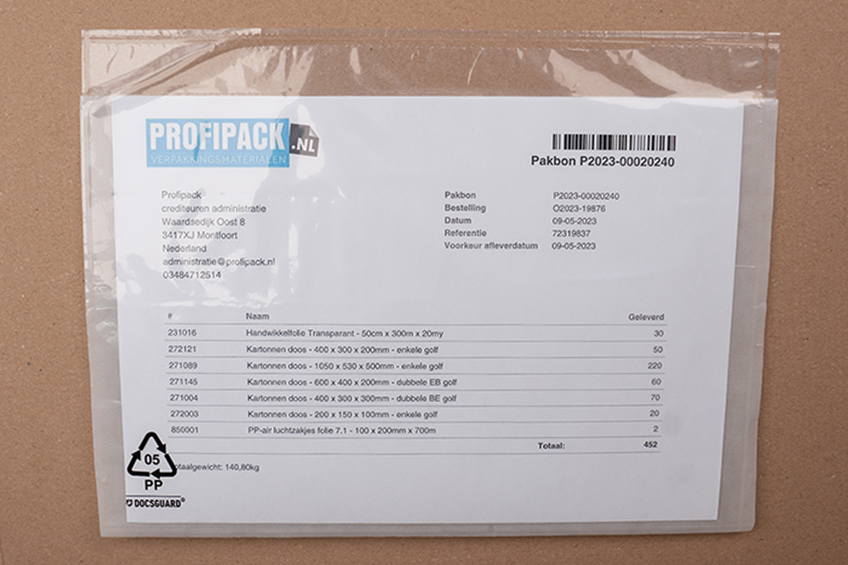Lieferscheintaschen blanko - 225 x 165mm (250 st)