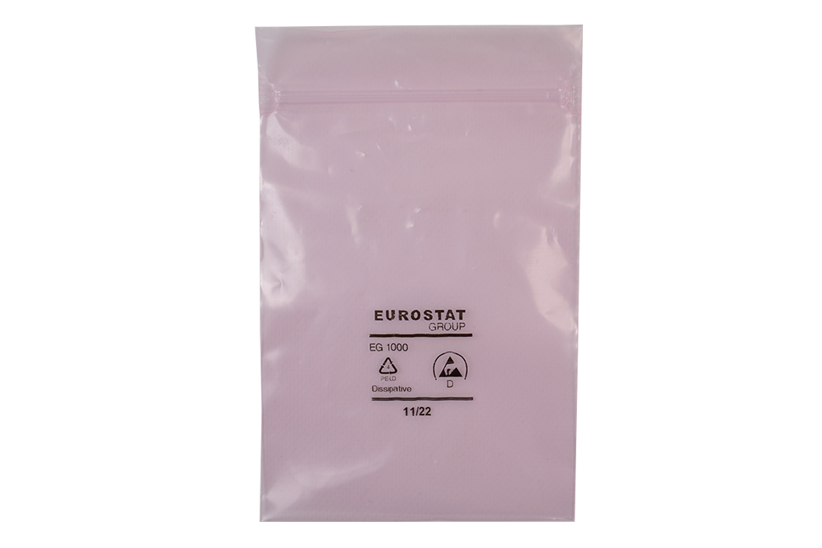 Antistatische Drukverschlussbeutel - 102 x 152mm x 90my (100st)