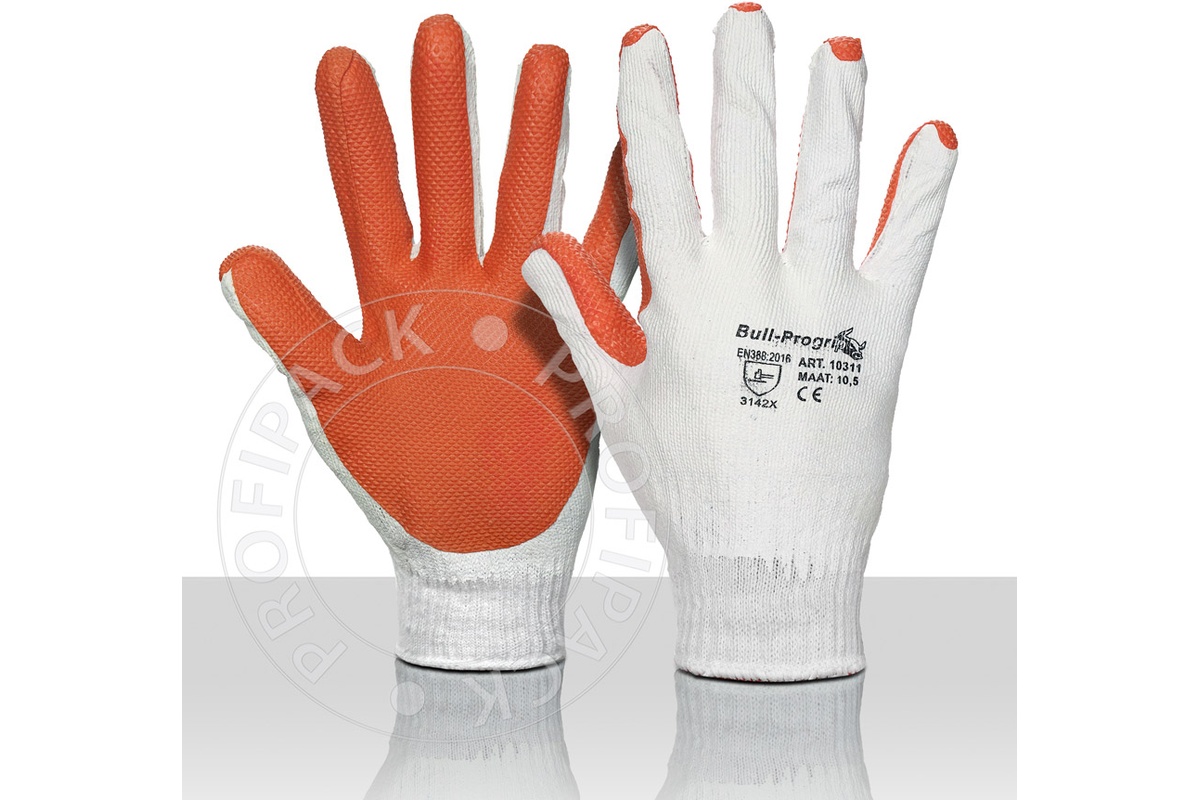 Bull-Progrip Baumwoll-Handschuhe für Straßenbauer - Größe 10/XL