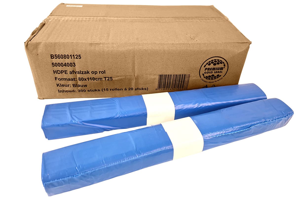 HDPE Müllsäcke Blau - 80 x 110cm x T25 (300st)