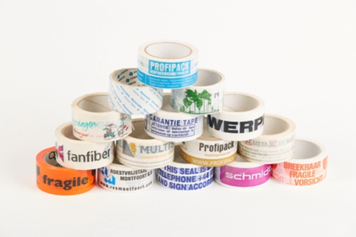 Bedrucktes PP-Acrylklebeband – 38mm x 66m (2 Farben)