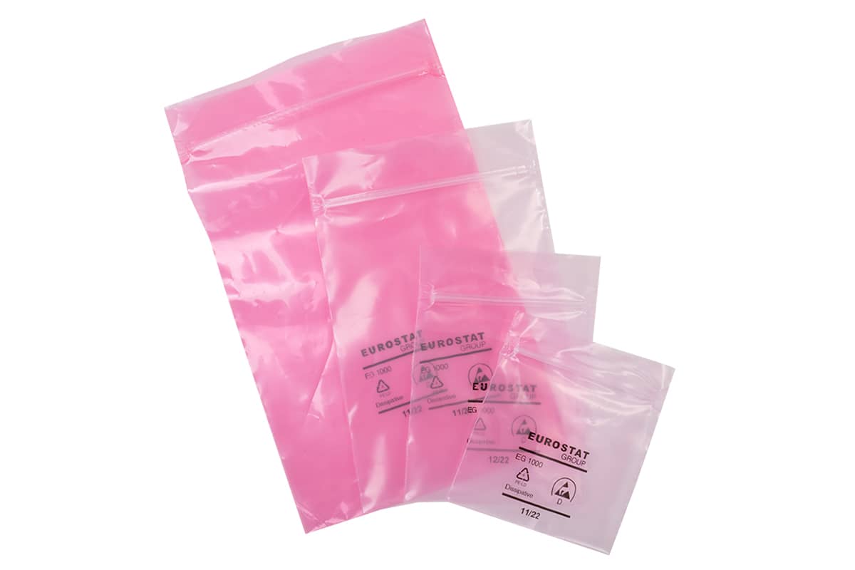 Antistatische Drukverschlussbeutel - 102 x 152mm x 90my (100st)