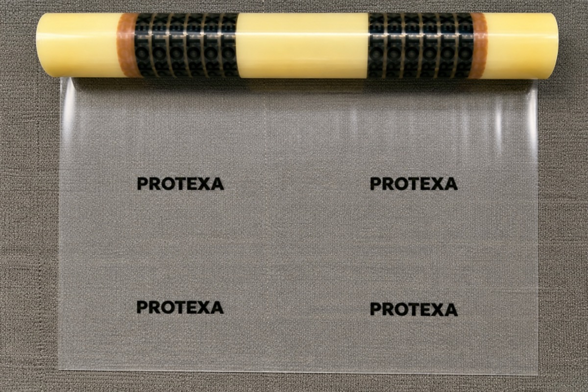 Protexa Teppich Premium-Abdeckfolie, selbstklebend – 120 cm x 60 m x 100 my