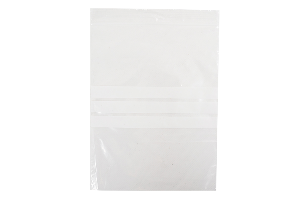 Druckverschlussbeutel transparent mit Schriftfeld - 250 x 350mm x 50my (1.000 st)