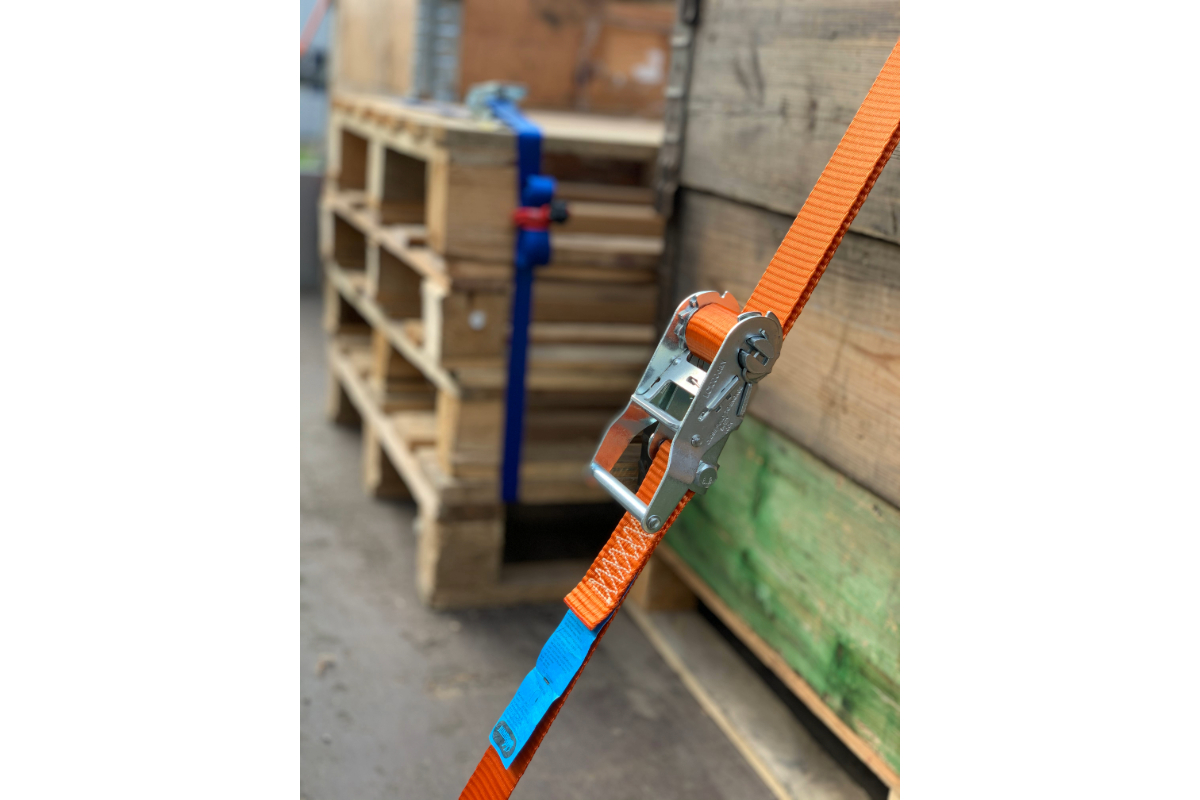  Spanngurt 2-teilig Orange mit J-Haken - 38mm x 6m (2 Tonnen)