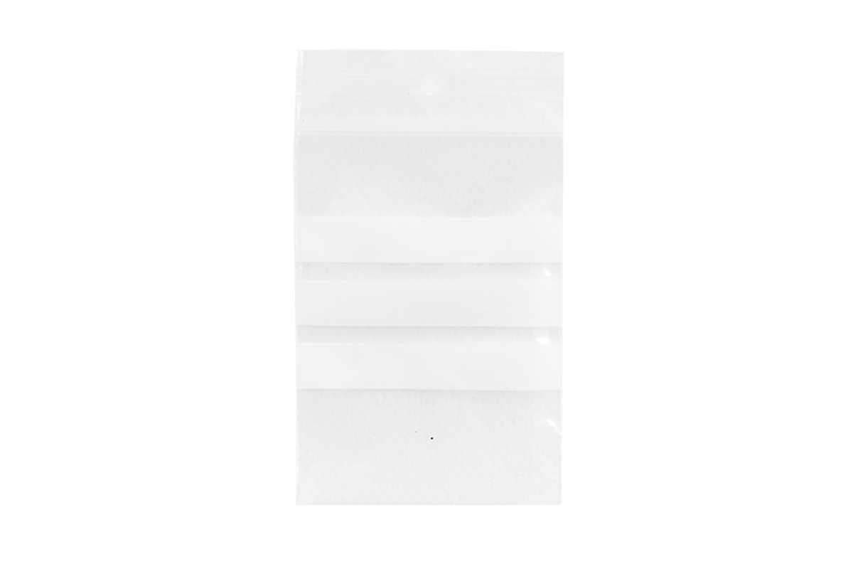 Druckverschlussbeutel transparent mit Schriftfeld - 40 x 60mm x 50my (1.000 st)