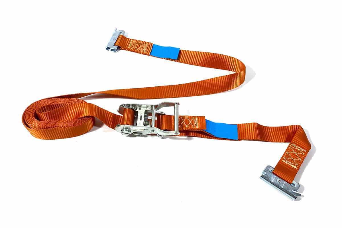 Spanngurt 2-teilig mit Schlitzlochbeschlag und Ratsche - 38mm x 4m (2 Tonnen)