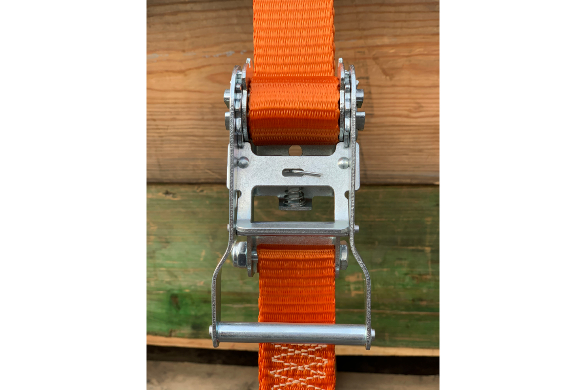 Spanngurt 2-teilig mit Schlitzlochbeschlag und Ratsche - 38mm x 4m (2 Tonnen)