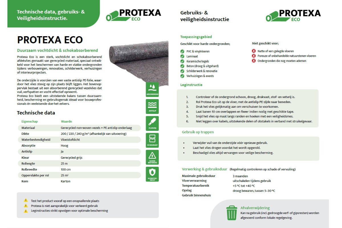 Abdeckvlies Anti-Rutsch - 100cm x 25m (240gr/m²)
